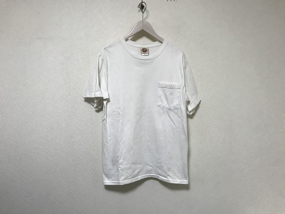 本物グッドウェアGoodwearコットンポケット半袖Tシャツメンズサーフアメカジミリタリービジネススーツ白ホワイトMアメリカ製USA製拍卖