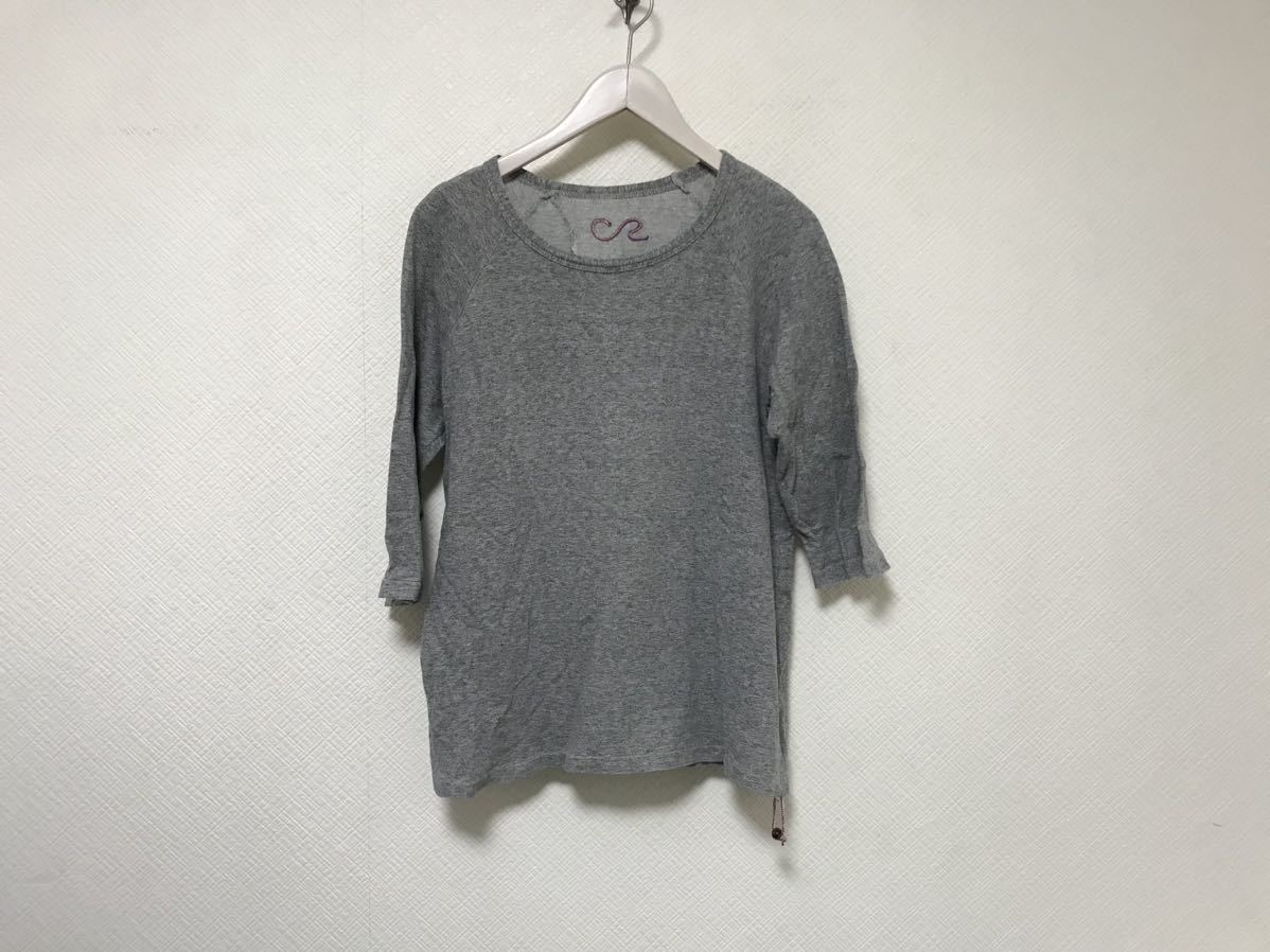 本物チェルッコCHE RUCCOコットンスウェット5部丈半袖Tシャツメンズサーフアメカジミリタリービジネススーツグレー日本製S神戸拍卖