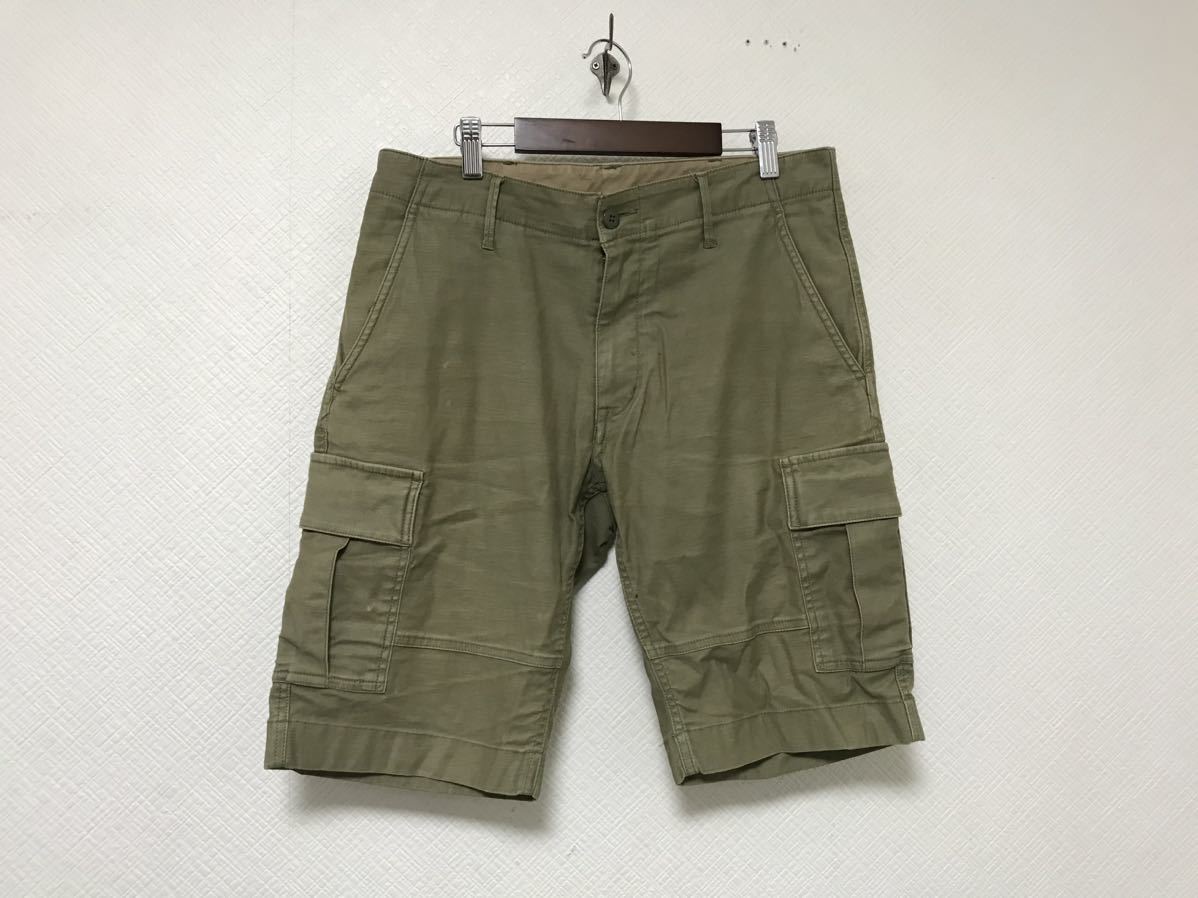 本物ユナイテッドアローズUNITEDARROWSコットンミリタリーカーゴハーフショートパンツアメカジサーフメンズMカーキ拍卖