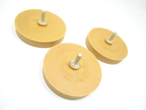 ゴムトレーサー 3個セット 電動ドリル エアードリルに装着 車検ステッカー剥がし、ボディシールはがし 工具拍卖