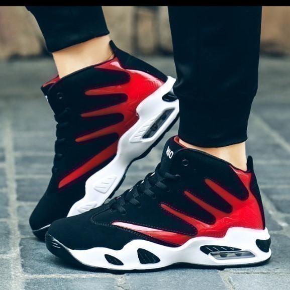 靴 ハイカット【23.5cm】【赤】 スニーカー メンズ レディース シューズ バッシュ エアー拍卖