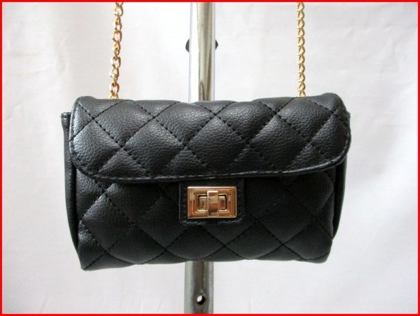 NATURAL BEAUTY BASIC/ナチュラルビューティーベーシック◇ミニショルダーバッグ キルト BK スマホバッグ W17cm拍卖