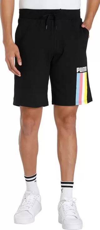 【KCM】Z-puma-546-L★展示品★【PUMA/プーマ】メンズ 薄手 スウェット ハーフパンツ 585064-01 ブラック L拍卖