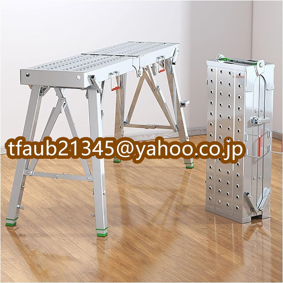折りたたみ式足場台 伸縮式脚立 高さ調節可能 ステップ台 折りたたみ式 亜鉛メッキ鋼製 耐荷重400Kg 作業椅子 足場 洗車 140x25cm拍卖
