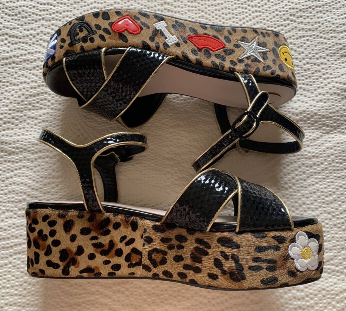 ☆QUINN☆レオパード柄サンダル・37拍卖
