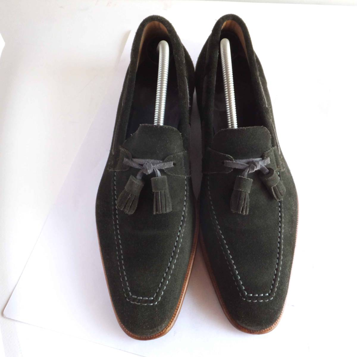 REGAL TOKYO リーガルトーキョー スエード タッセル ローファー 27cm グリーン 本革レザー スリッポン フォーマルドレス 拍卖