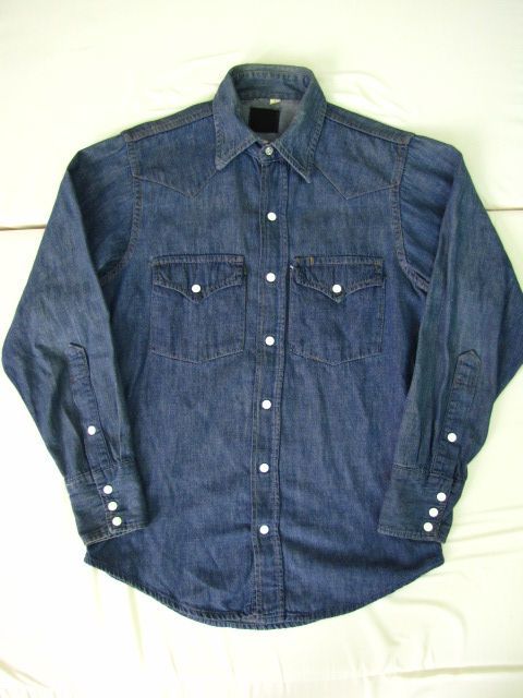 F212*70sビンテージSears ROEBUCKSウエスタンシャツ 貴重Sサイズ デニムシャツ/USA ローバックス70年代 オリジナル拍卖