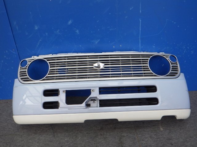 【E】 丸目 グリル付 スズキ純正 フロントバンパー ロアグリル付 71711-75H60 HE21S アルト ラパン 後期 BUR ムスクブルー/ホワイト拍卖