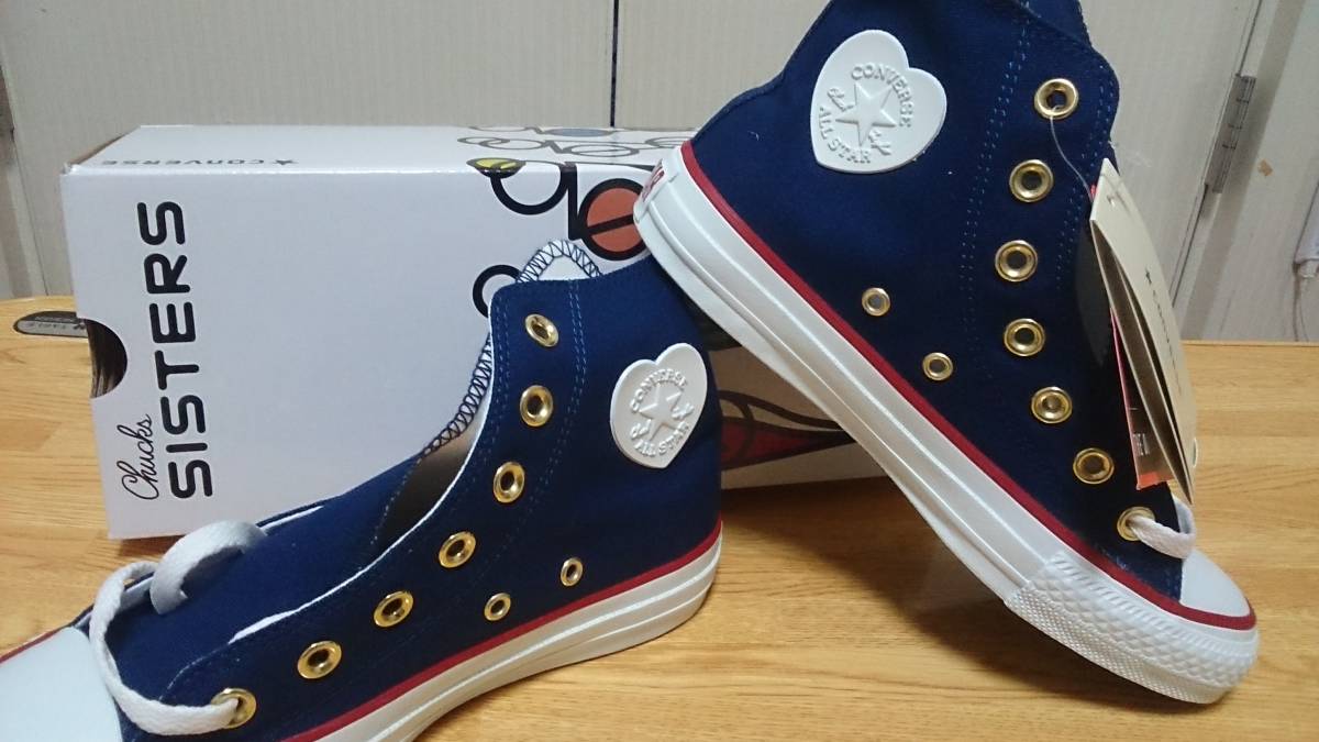 ☆23.0cm【送料無料】オールスター*HEARTPATCH G HI*ネイビー/ホワイト*新品拍卖