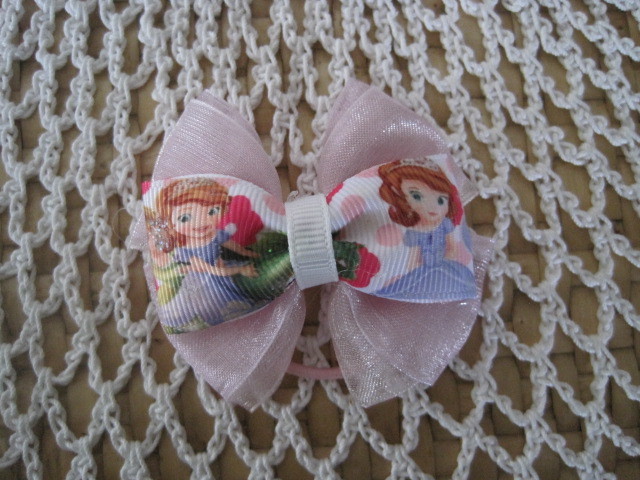 キッズ・シュシュ・ディズニー・プリンセス・小さなプリンセスプリンセスソフィア・ピンク・ハンドメイド拍卖