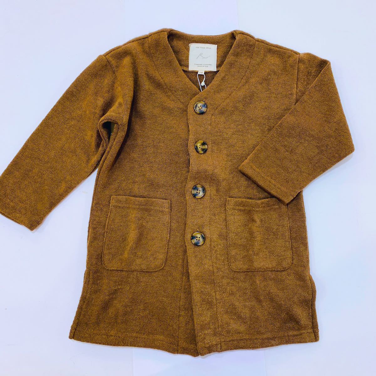 【新品未使用】RIO リオ 110cm ロングカーディガン キャメル 長袖 ポケット Vネック 重ね着 着回し かわいい おしゃれ 秋 冬拍卖