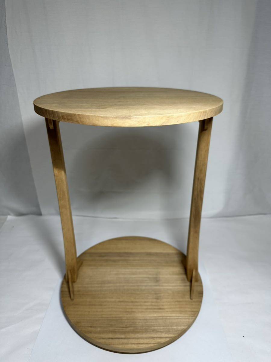 初出し品 茶棚 丸卓 茶道具 木製 桐丸 棚 茶道具 段ボール 組み立て式 ★広島発送★(岡山発送品同梱不可)拍卖