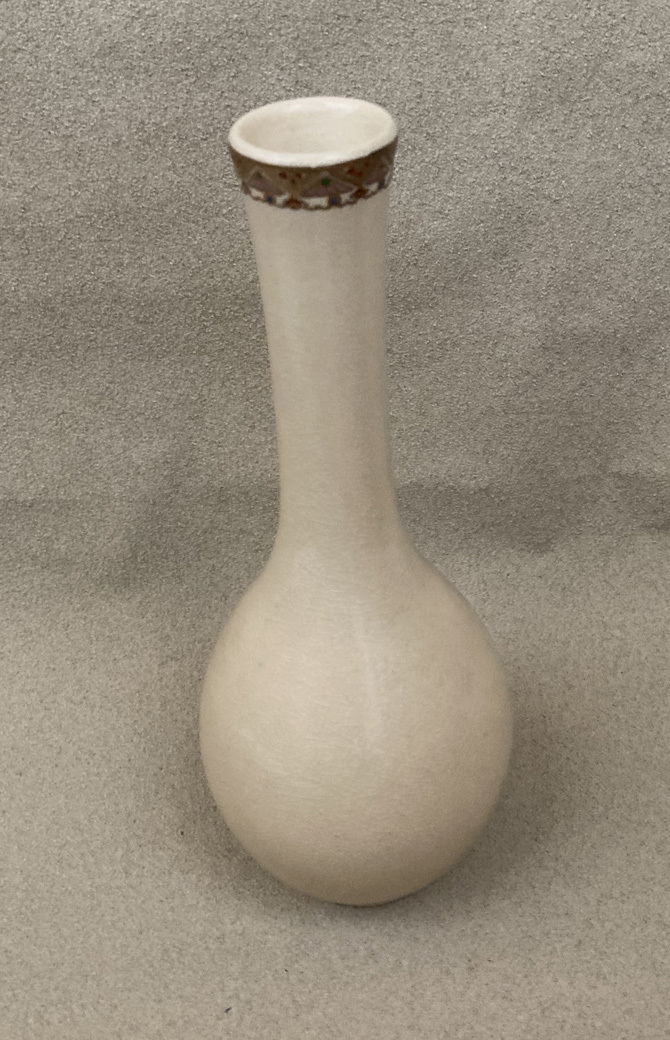 花瓶 薩摩焼 白薩摩鶴首花瓶 原良窯 905拍卖