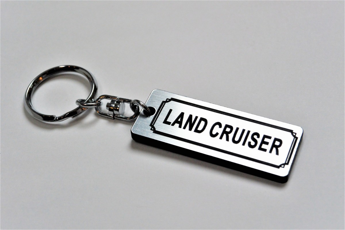 A-435-2 LANDCRUISER 2層アクリル製 銀黒 2重リング キーホルダー キーレス キーケース トヨタ ランドクルーザー 80 100 200 前期 後期拍卖