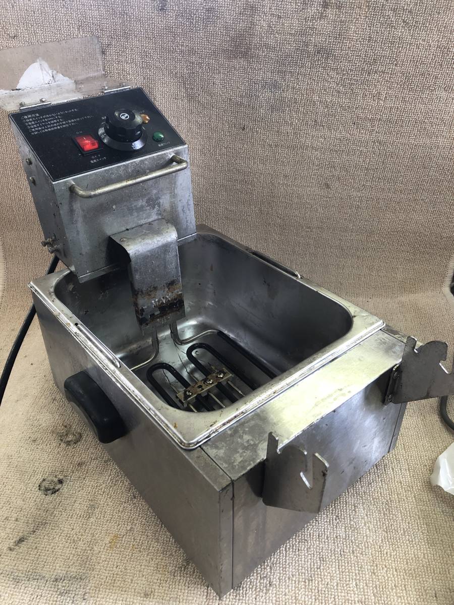 N-3447 6L 単気筒 シングルスクリーン電動フライヤー 100V/50/60Hz ジャンク フライヤー 揚げ物拍卖
