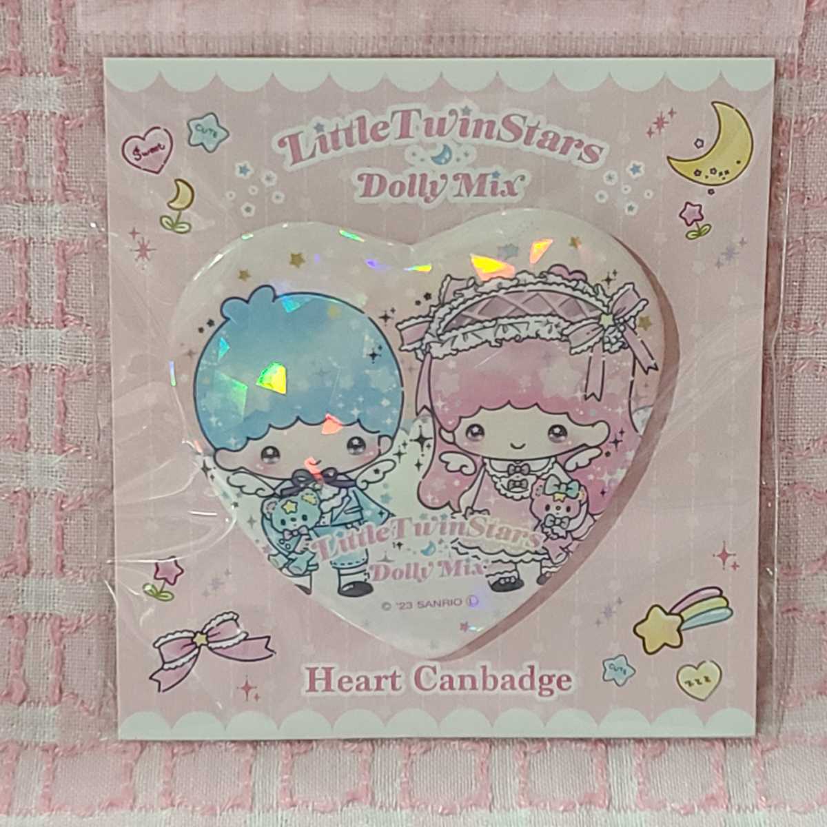【サンリオ】Dolly Mix キキララ ハート缶バッジ SWEET リトルツインスターズ R508_077k拍卖