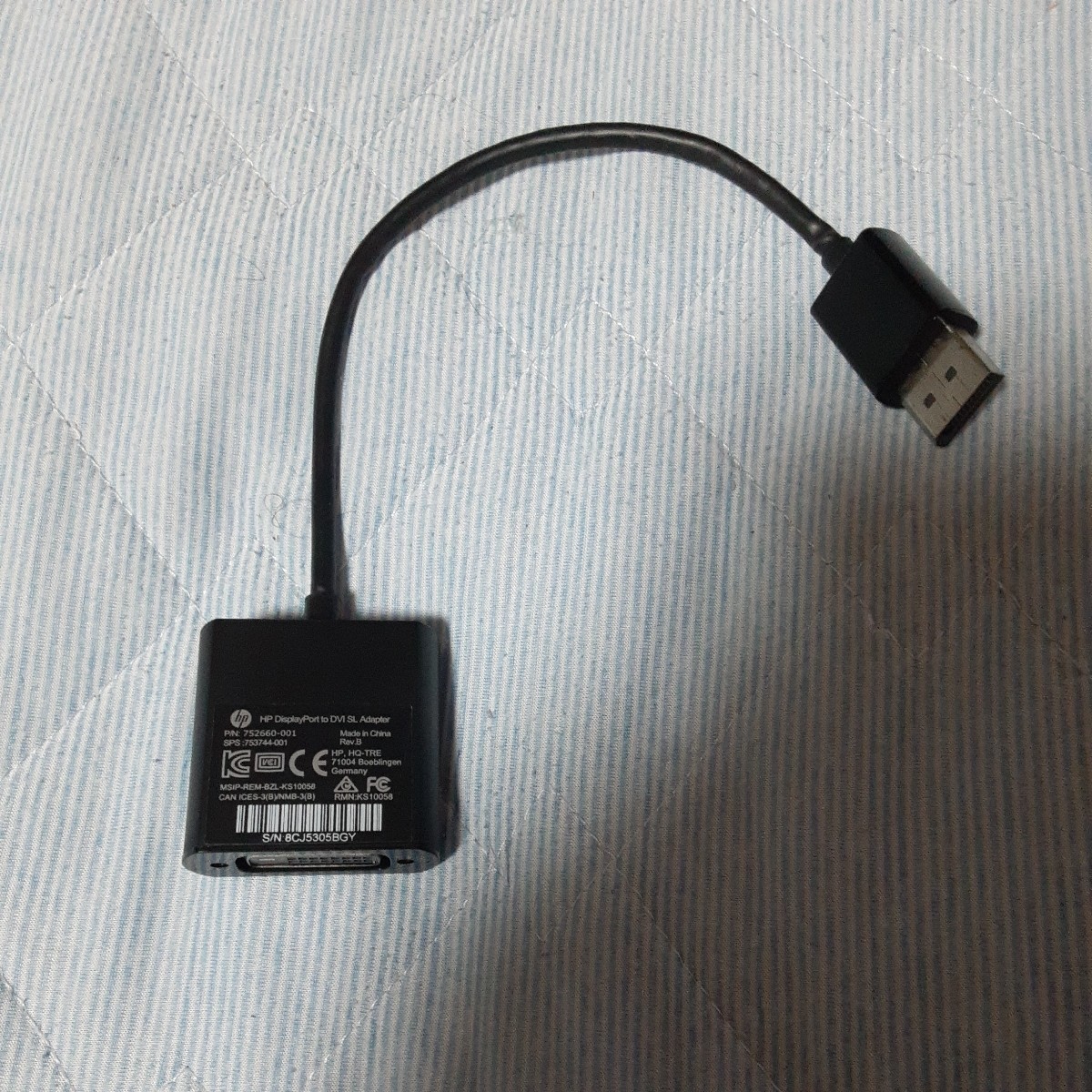 純正HP DisplayPort to DVI SLアダプタ 752660-001拍卖