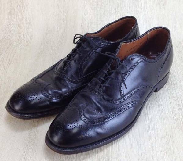 Alden ドレスシューズ/UK10.5/BLK/レザー/ウィングチップ拍卖