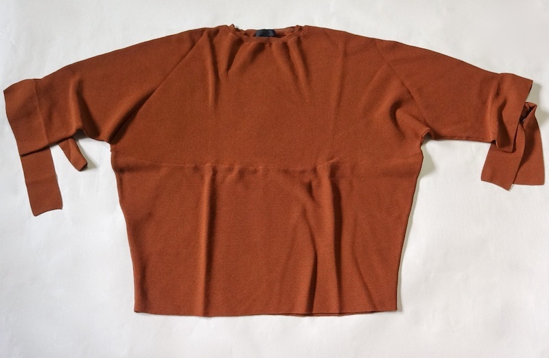 難あり (USED) ICB リボン付き七分袖 カットソー サイズS拍卖