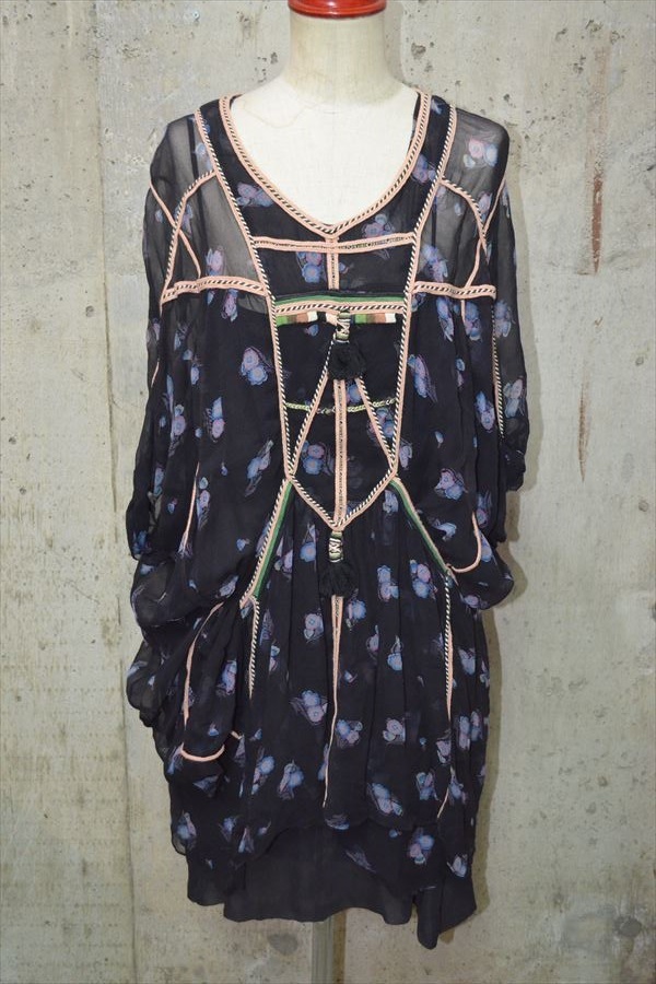 イザベルマラン ISABELMARANT シルク 花柄 ワンピース 1 ペチコート付き D3948拍卖