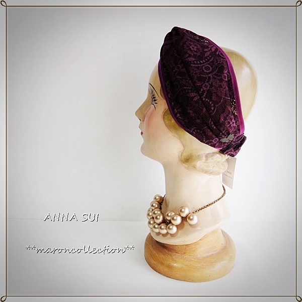 未使用 * ANNA SUI アナスイ * カチューム ヘアバンド * レース ワイン拍卖