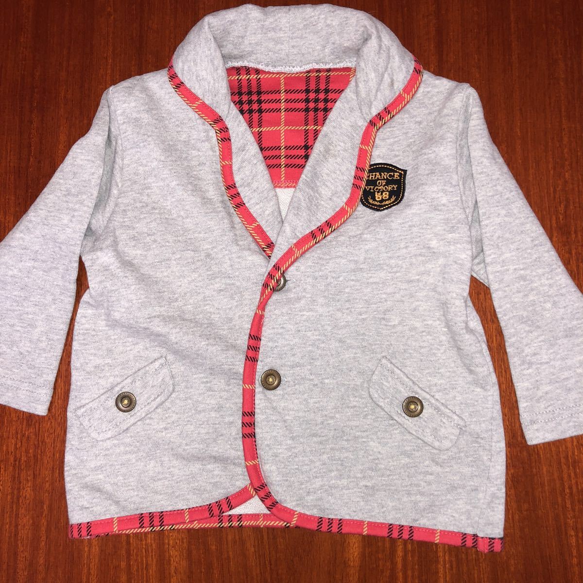 男の子用 カジュアル ジャケット 上着 90㎝ 灰色 グレー 中古拍卖