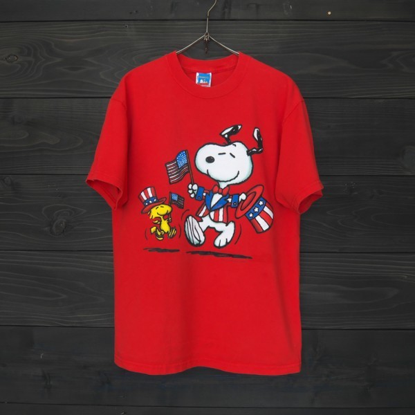 ★PEANUTS★GILDAN★SNOOPY★スヌーピー★プリントT★レッド★M(USサイズ)拍卖