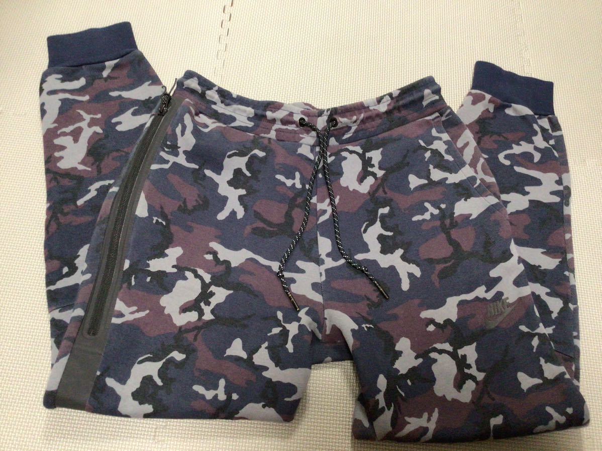 ナイキ NIKE 迷彩柄 テックパンツ スウエット パンツ ボトムス 青緑系? S HO150509NIG 682853-451 止水ジップ トレーニングウェア拍卖