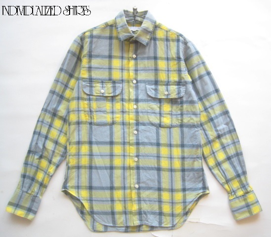 美品USA製!!インディビジュアライズドシャツ INDIVIDUALIZED SHIRTS*ダブルフラップポケット チェック柄シャツ 14ハーフ S拍卖