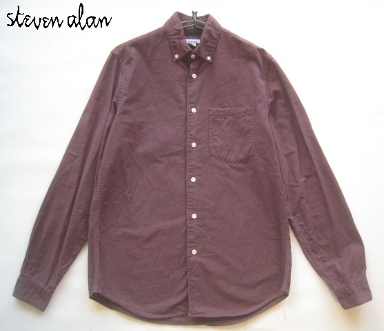 高級!!スティーブンアラン Steven Alan*オックスフォードボタンダウンシャツ S ダークブラウン UNITED ARROWS購入拍卖