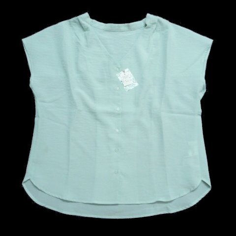 新品 LOWRYS FARM Vネック スキッパー シャツ ブラウス ミント M ゆったり ローリーズファーム拍卖