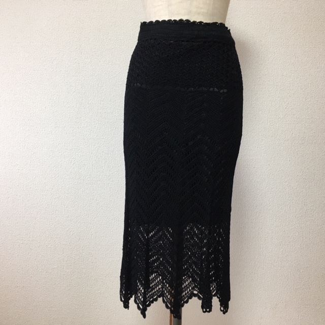 美品★STRAWBERRY-FIELDS  ブラックレース スカート 拍卖