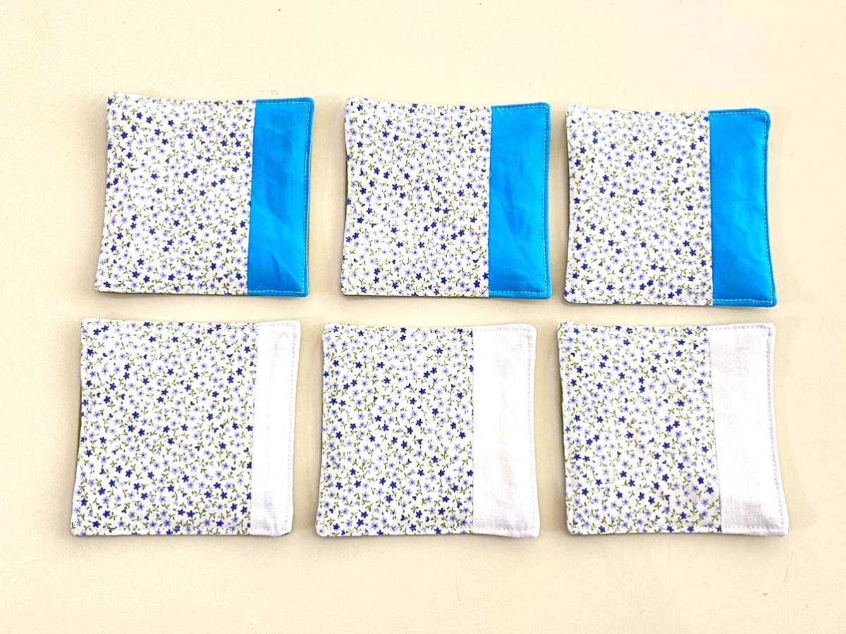 ハンドメイド★コースター wガーゼ入り 6枚セット(781)値下げ拍卖