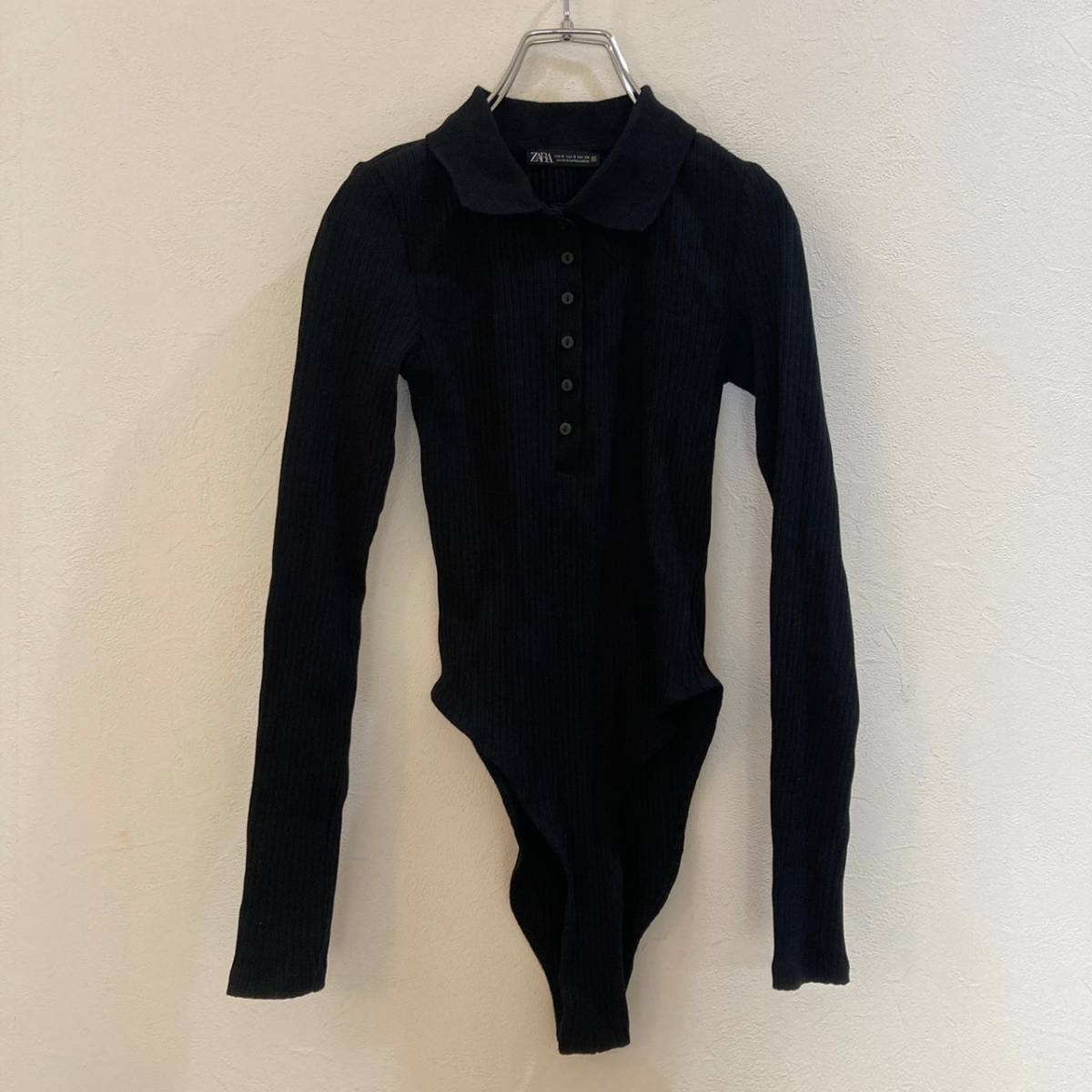 ZARA/ザラ 長袖 カットソーシャツ ボーディースーツ ブラック 黒 レディース S拍卖