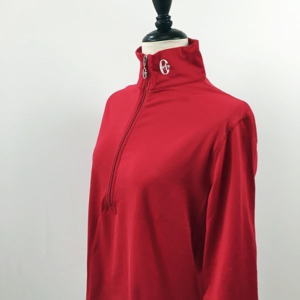 Conte of Florence/コンテオブフローレンス 長袖カットソー ハイネック ストレッチ レッド サイズXL レディース拍卖