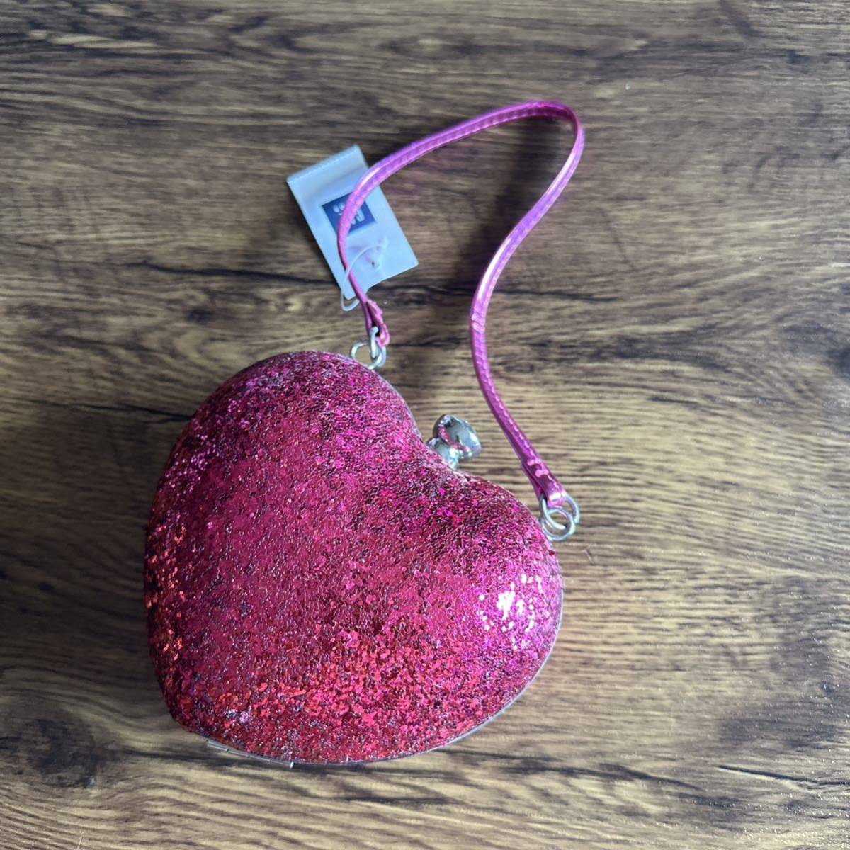 新品GAPラメラメグリッターの立体ハートバッグ パーティーお出かけフォーマルにも拍卖