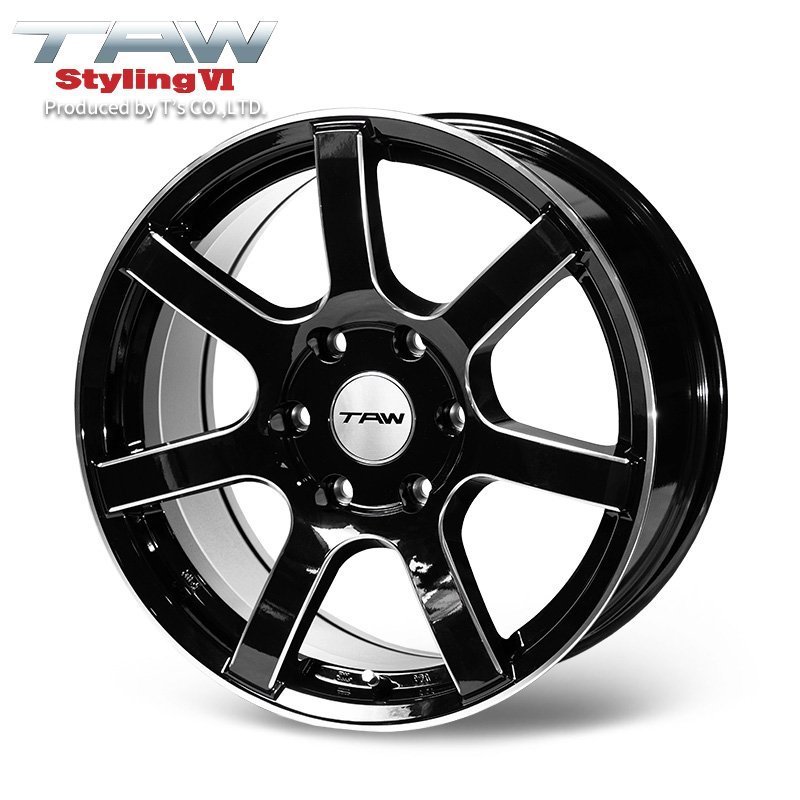 □特価□ ハイエース 200系 ホイール TAW Styling6 グロスブラック リム&エッジマシニング 18×8.0J+37 6H139.7 アルミホイール 4本セット拍卖