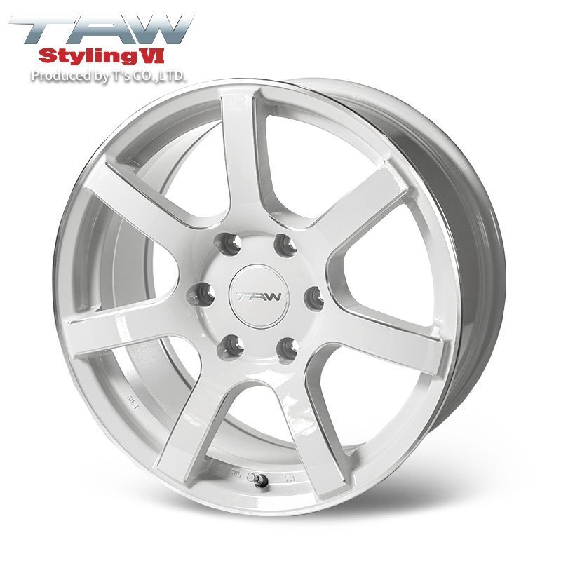 □特価□ 200系 ハイエース ホイール TAW Styling6 パールホワイト リム&エッジマシニング 18×8.0J+37 6H139.7 アルミホイール 4本セット拍卖