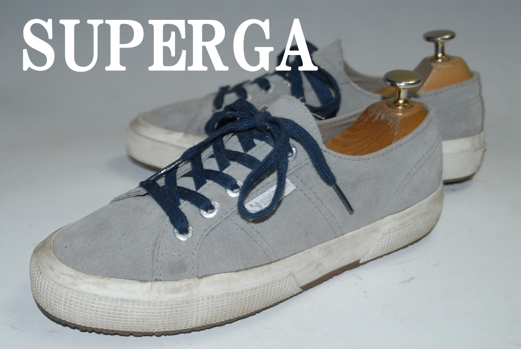◆DSC3167◆驚愕の777円~完全売り切り◆SUPERGA/スエード/24㎝/ロー/灰◆口コミ高評価!圧巻の存在感!ストリートで注目の1足拍卖