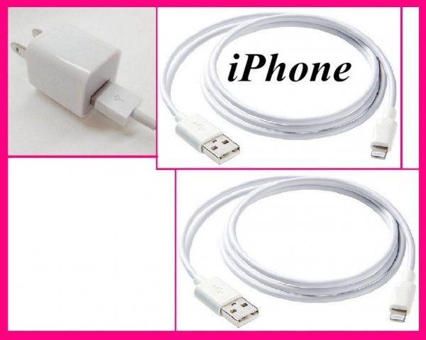 【送料無料:iPhone:3点:USBケーブルx2+AC】★Lightning 充電ケーブル:スマホ:USB ケーブル 充電 充電器:ライトニング アイフォン拍卖
