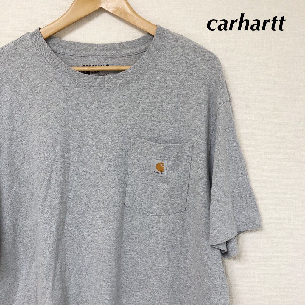 carhartt /LOOSE FIT /カーハート /メンズL 半袖Tシャツ ポケットTシャツ トップス グレー ワーク アメカジ USA古着拍卖