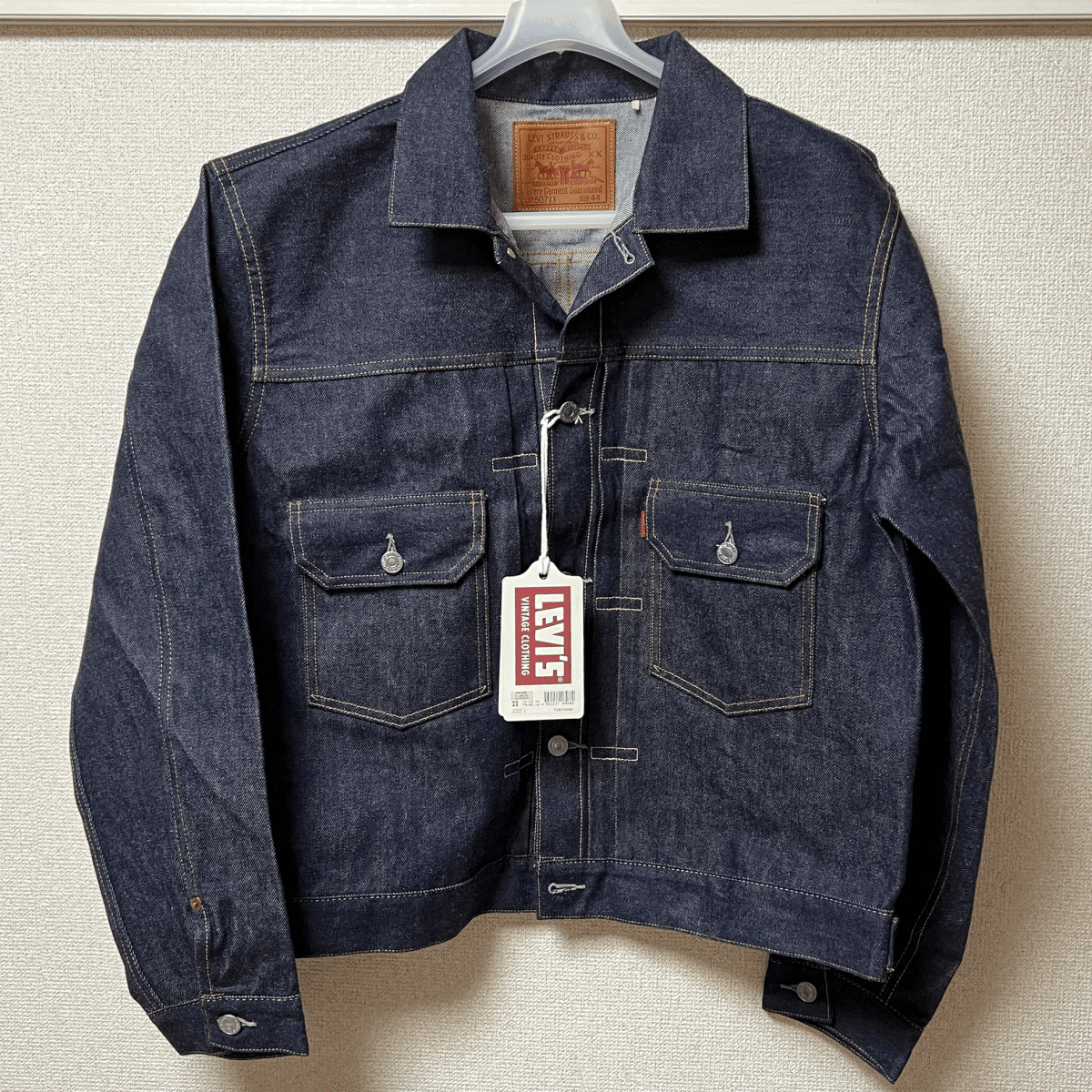 【T-BACK】1953年モデル LEVI’S 507XX 70507-0062 44 XL 日本製 セカンド デニムジャケット リジッド 復刻 Tバック 50s 2nd 705070062拍卖