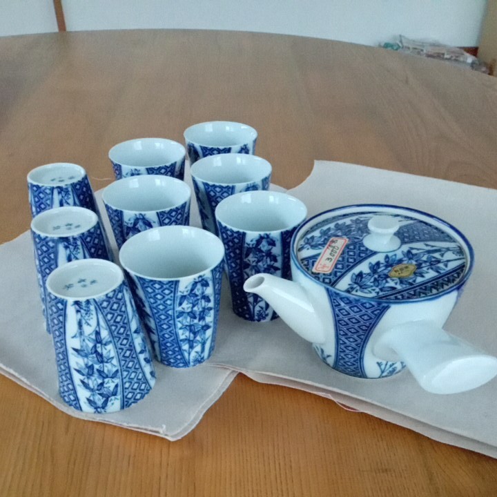 昭和レトロ 有田焼 幸泉 茶器セット 急須1 湯呑9拍卖