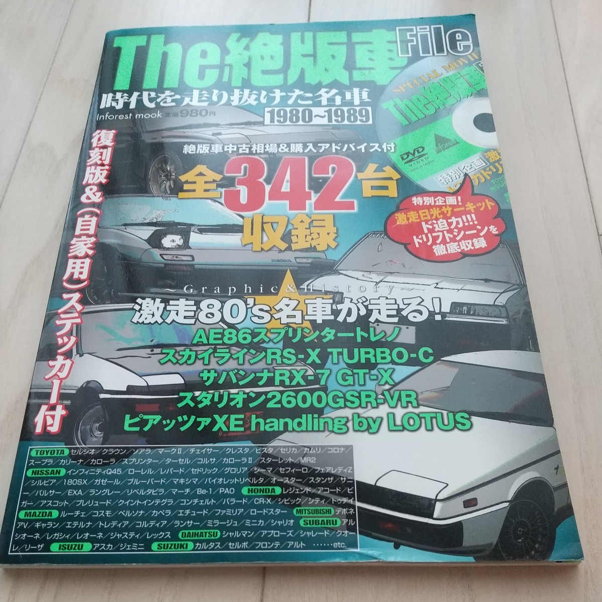 ★The 絶版車 File 1980-1989 時代を走り抜けた名車★未開封DVD(激走日光サーキット ド迫力ドリフトシーンを収録)&ステッカー付き拍卖