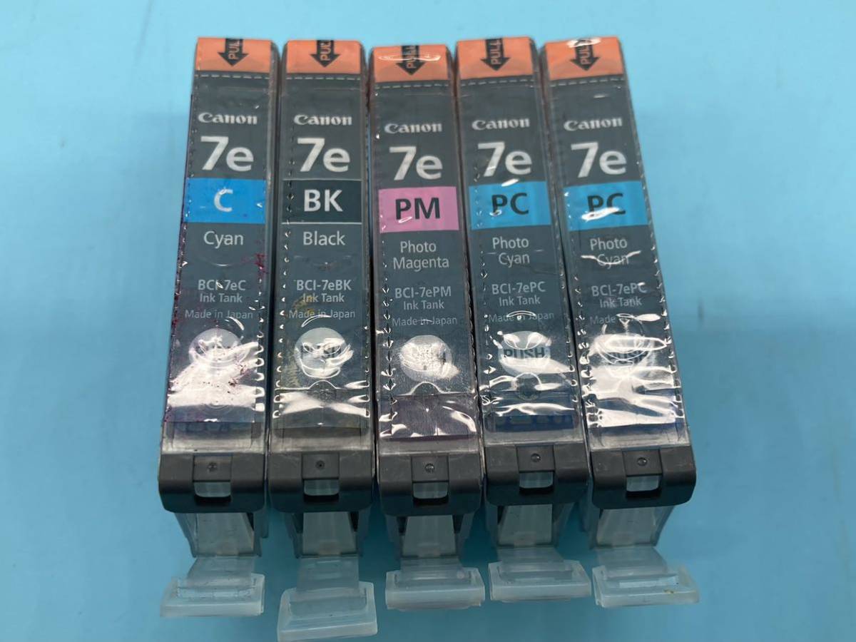 【A8084O137】Canon インクカートリッジ 5点 まとめて BCI-7e PC/C/PM/BK キヤノン 純正インク拍卖