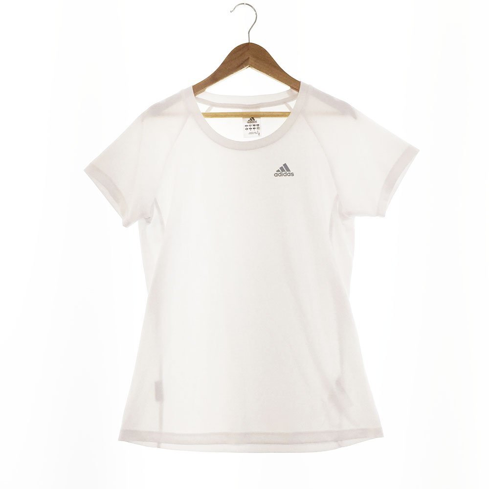 ★adidas アディダス 半袖カットソー レディース サイズM ホワイト トップス Tシャツ スポーツ トレーニング ウェア 46208 1BA/41265拍卖