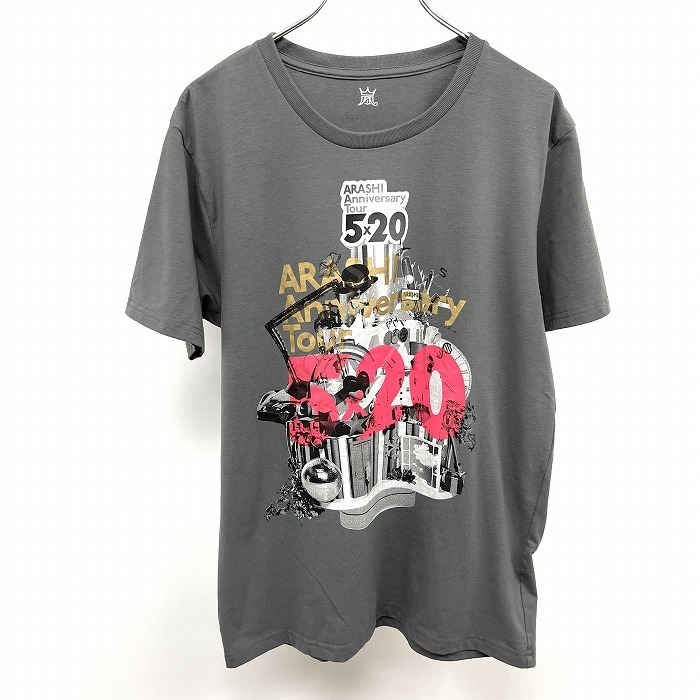 ジャニーズ事務所 Johnny & Associates 嵐20周年アニバーサリーツアー ARASHI Anniversary Tour 5×20 Tシャツ ヘザーグレー レディース拍卖