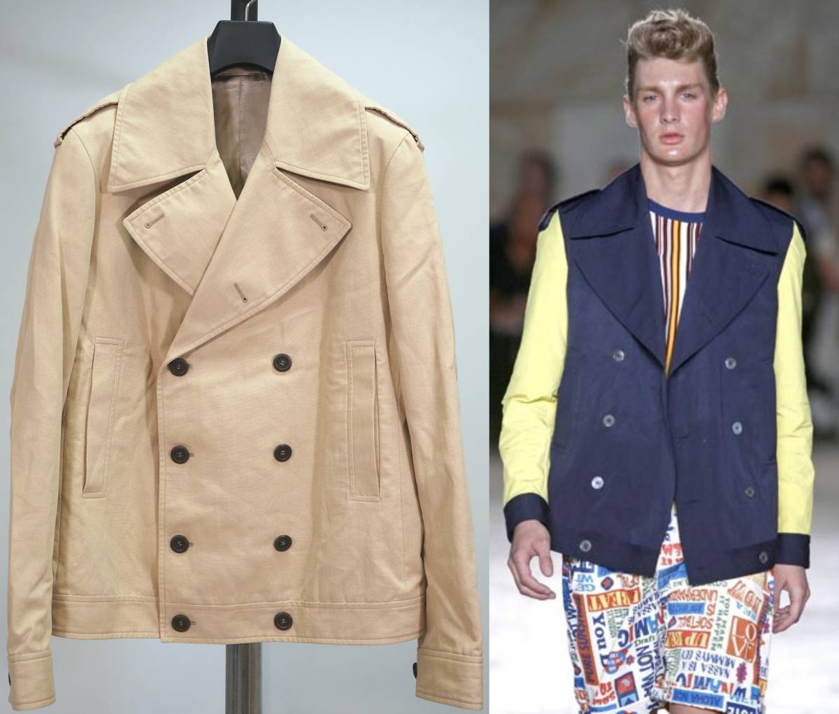 Alexander McQueen アレキサンダーマックィーン 08SSコットンリネンミリタリーコート48ベージュ Italy製 本人期拍卖