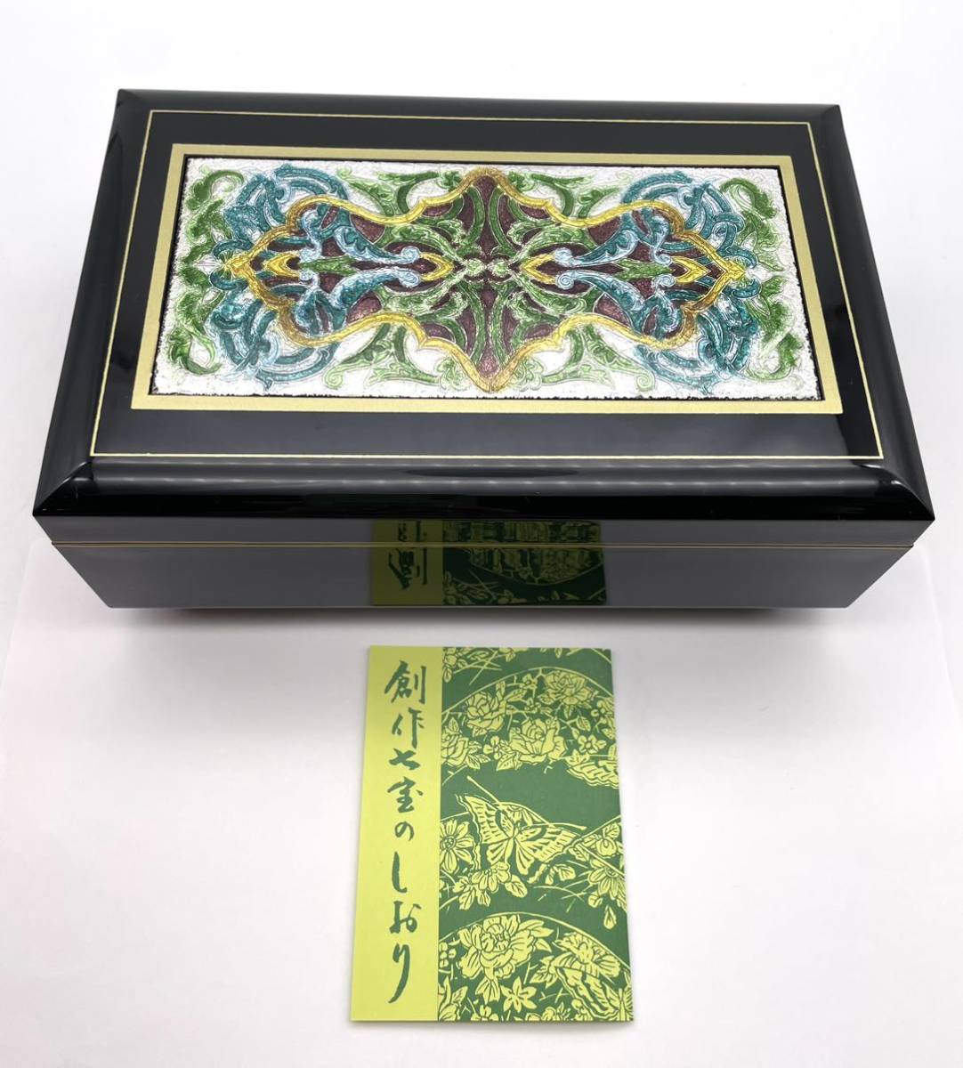 未使用●七宝焼 ミラー付アクセサリーケース拍卖