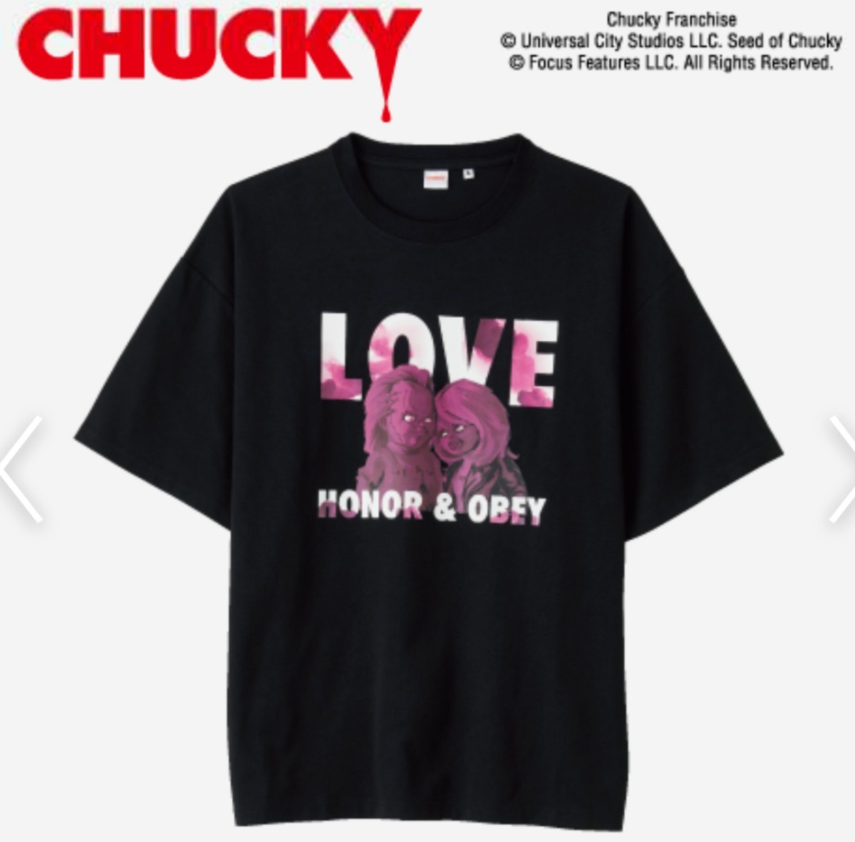 即決 チャイルド・プレイ メンズTシャツ【LL】新品タグ付き チャッキー×ティファニー Child's Play 2L拍卖